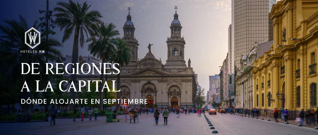 Vista del centro de Santiago en septiembre, ideal para turistas y visitantes de regiones