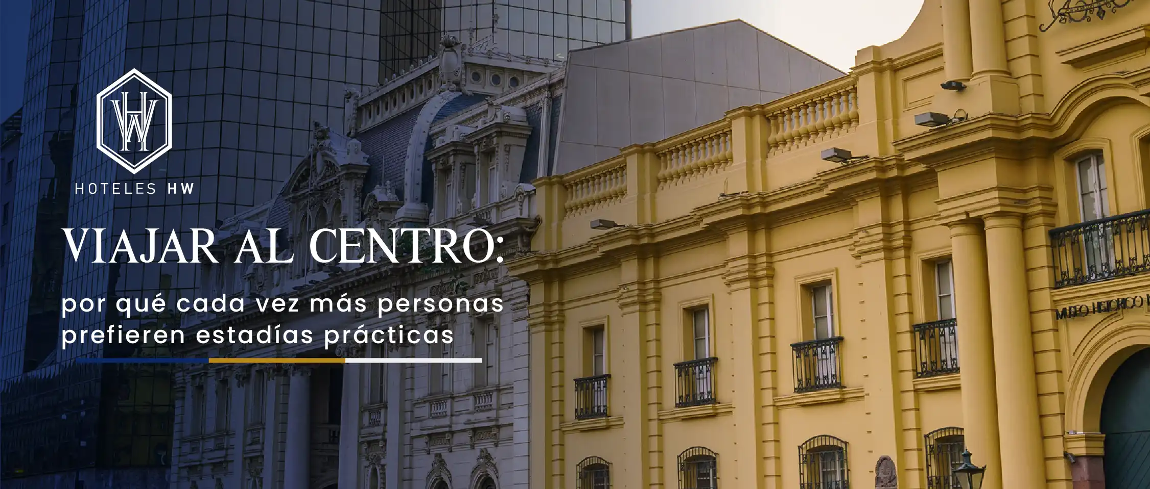 Fachada del centro de Santiago representando el atractivo de alojarse en hoteles céntricos